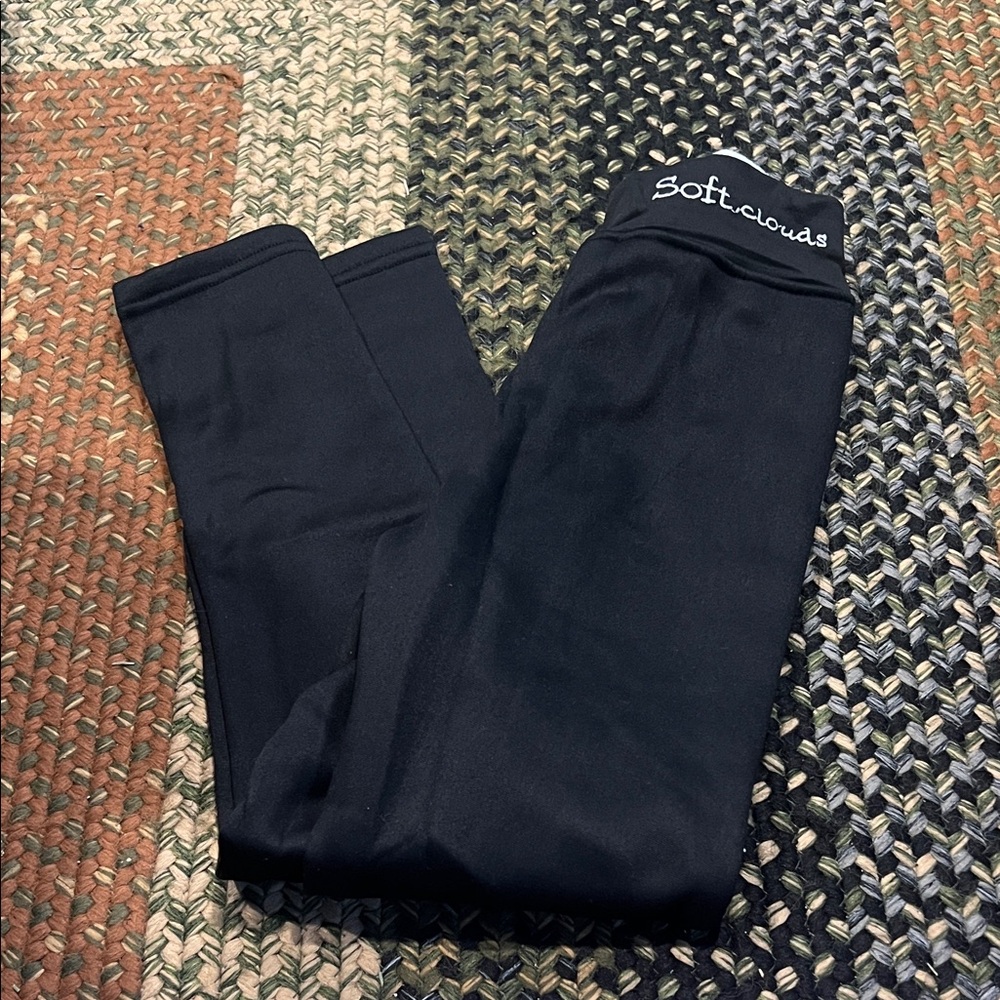 Black Kids Fleece Lined Leggings